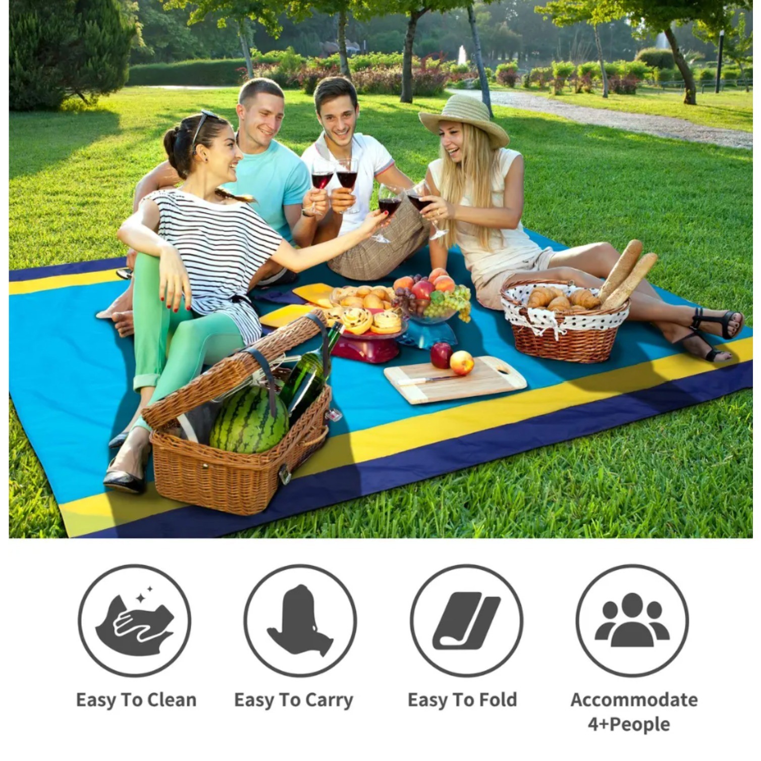 78" X 82" Beach Mat Sandproof Picnic Blanket Large for 2-3 Persons Waterproof gallery