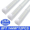 12 Pack 8' Led Shop Light Fixture 144W 8FT Integrated Led Tube Light Bulbs 6500K gallery