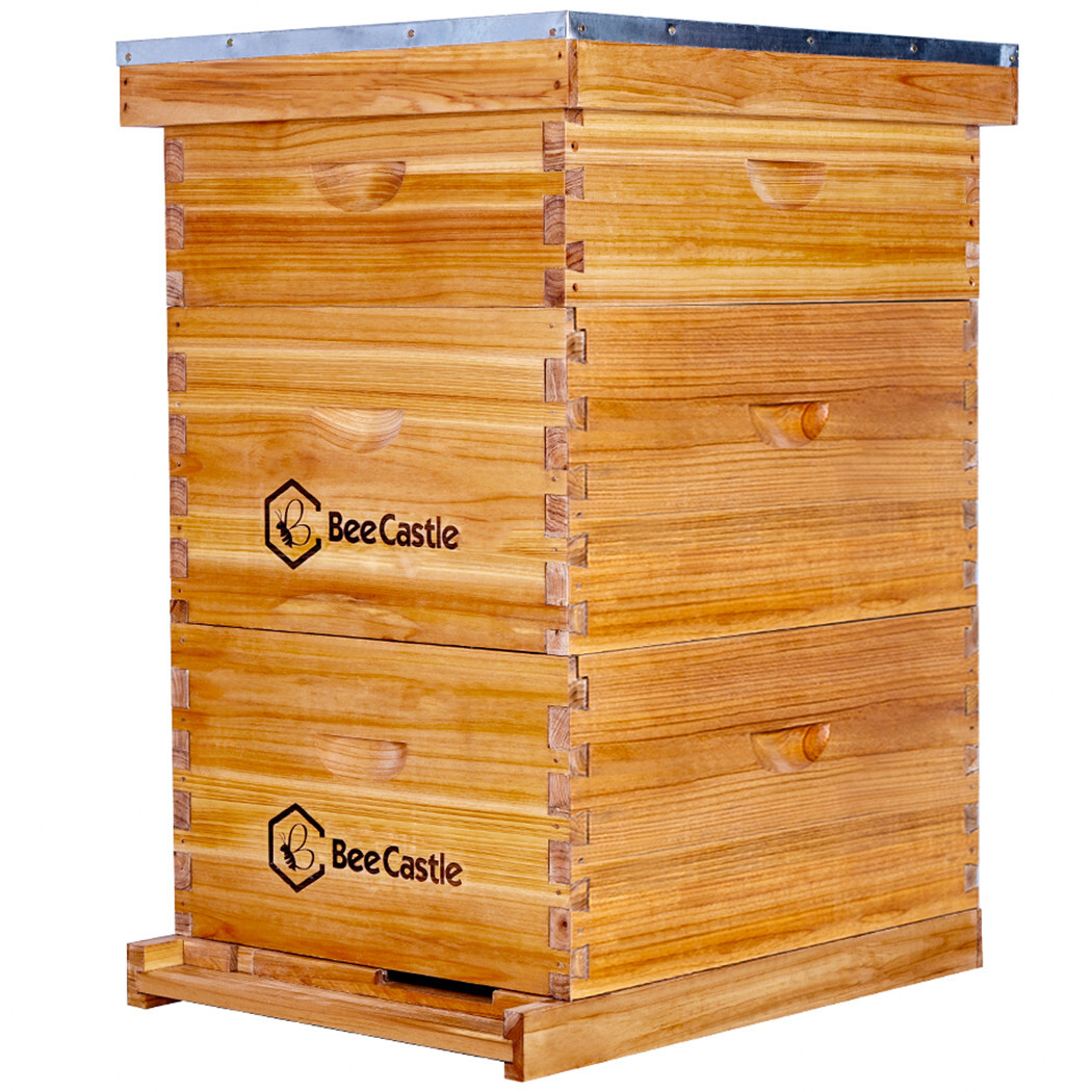 BeeCastle 10 Frame Beehive ( 2 Deep Brood Bee Boxes & 1 Medium Super Bee Box) gallery