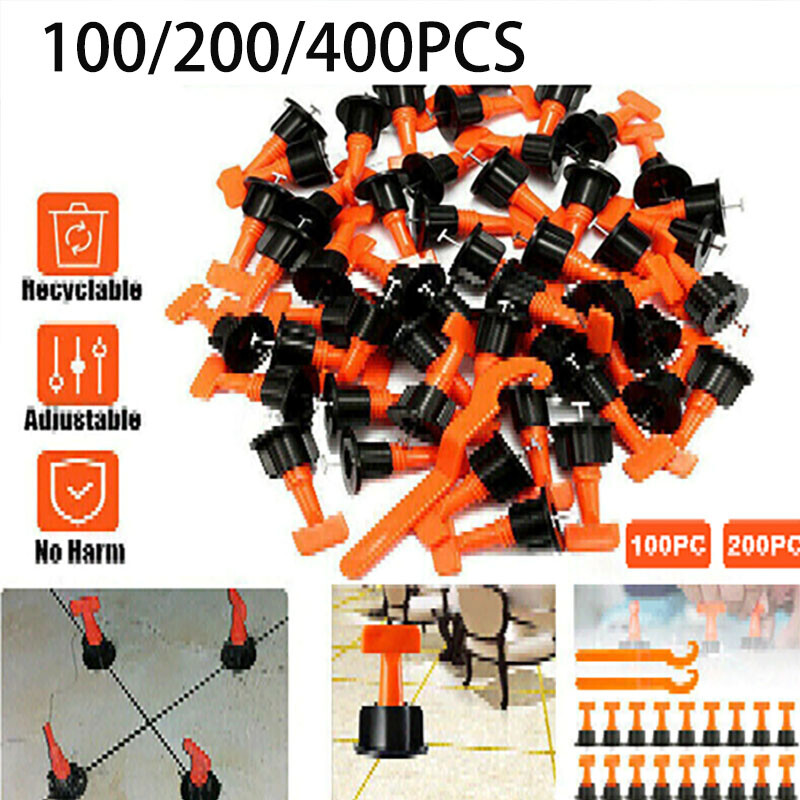 100PC-400pcs Tile Leveling System Kit Reusable Tile Spacer Wall Floor Clips Tool gallery