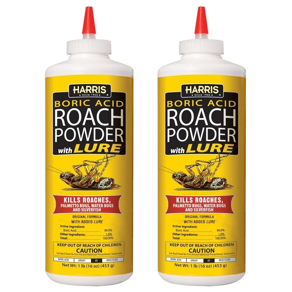 16oz Harris ROACH POWDER with Lure - Kills Roaches,Bugs,Silverfish,Pack of 2 gallery