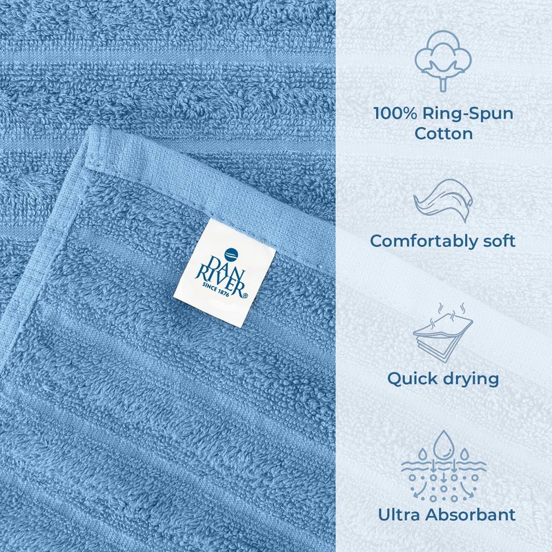 Bath Sheet 2 Pack Medium Blue 35x70 Inch Ribbed Luxury Cotton Large Towel Art gallery