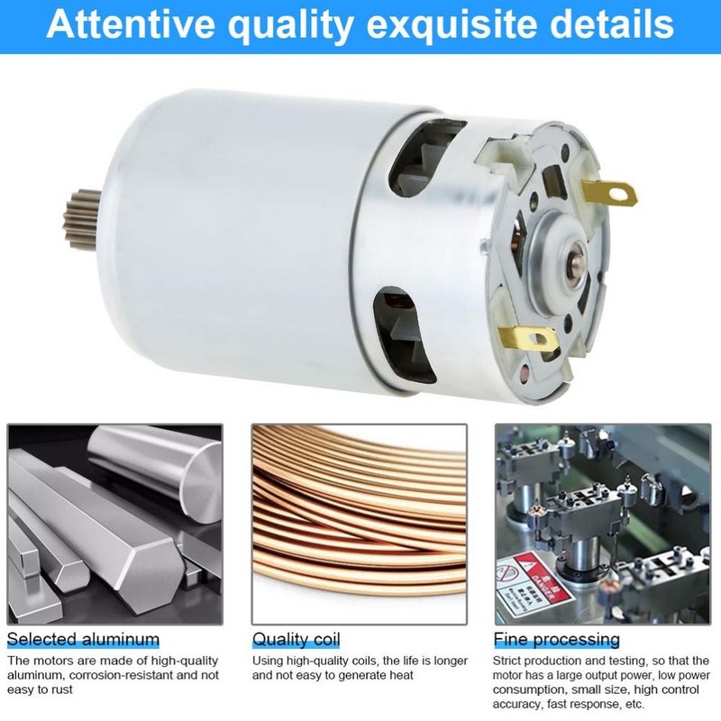 RS550 DC Motor 8.2mm 14 Teeth Gear Micro 21V 28000RPM for Electric Saw Motor gallery