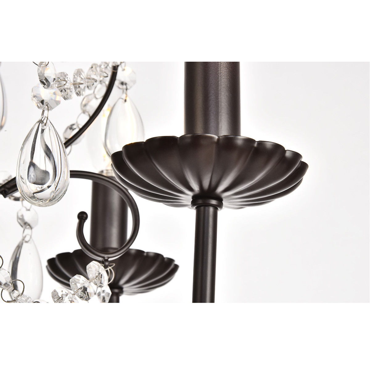 Crystal Chandelier Oil Rubbed Bronze Shabby Iron Chic Farmhouse Light Fixture gallery