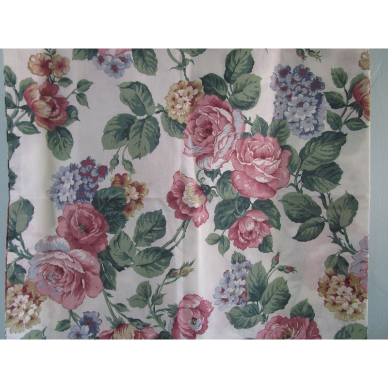 Floral Dan River Pillowcase Polyester Cotton Blend Roses Hydrangeas Standard EUC gallery