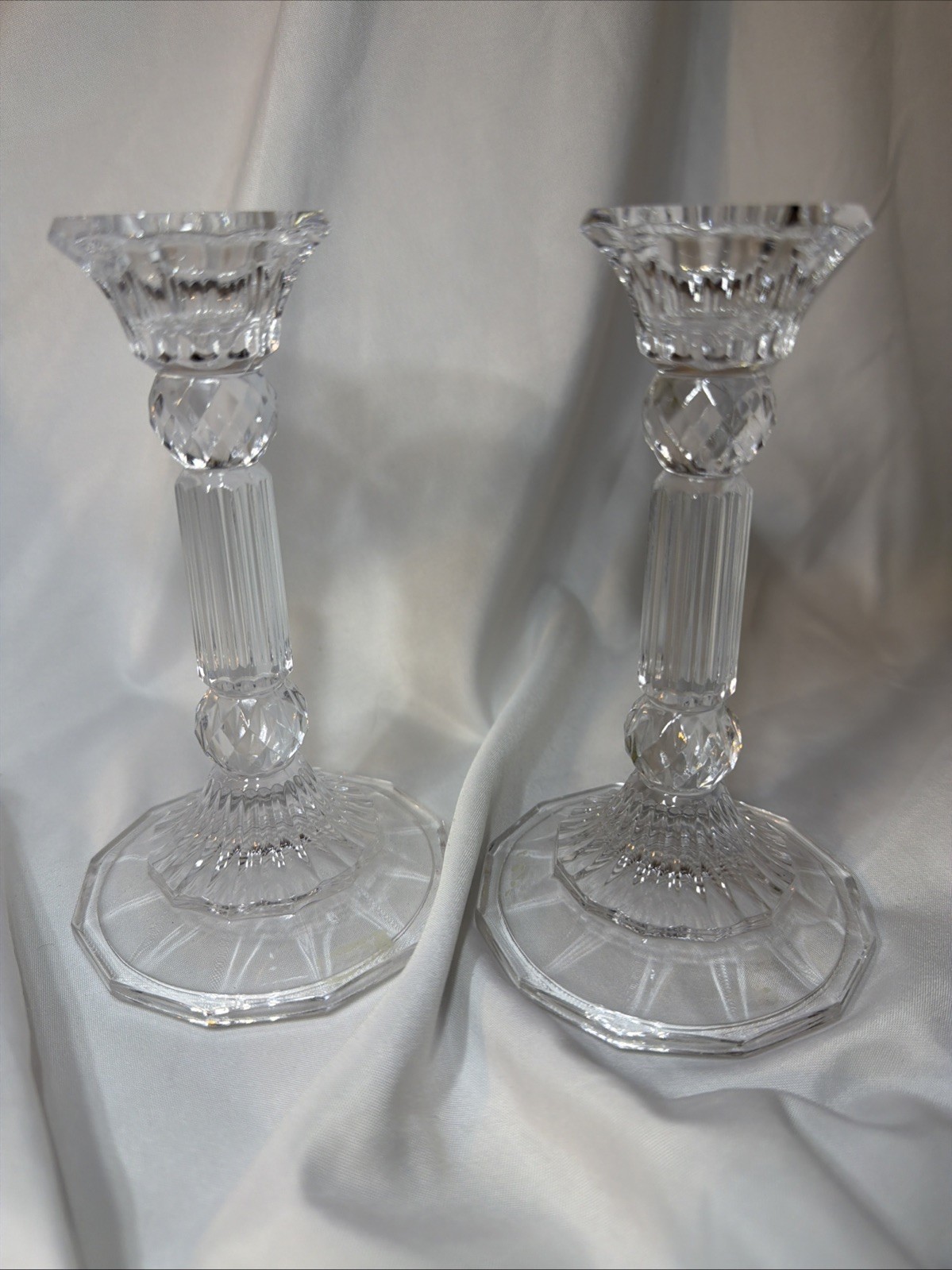 2 Fifth Ave 24% Austrian Crystal Taper Candle Holders 6 3/4 inches gallery