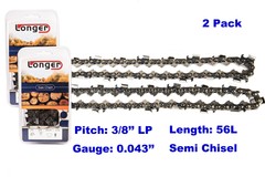 2pcs 16” Chainsaw Chain Blade 3/8″ LP 0.043 Gauge 56 DL For STIHL Husqvarna