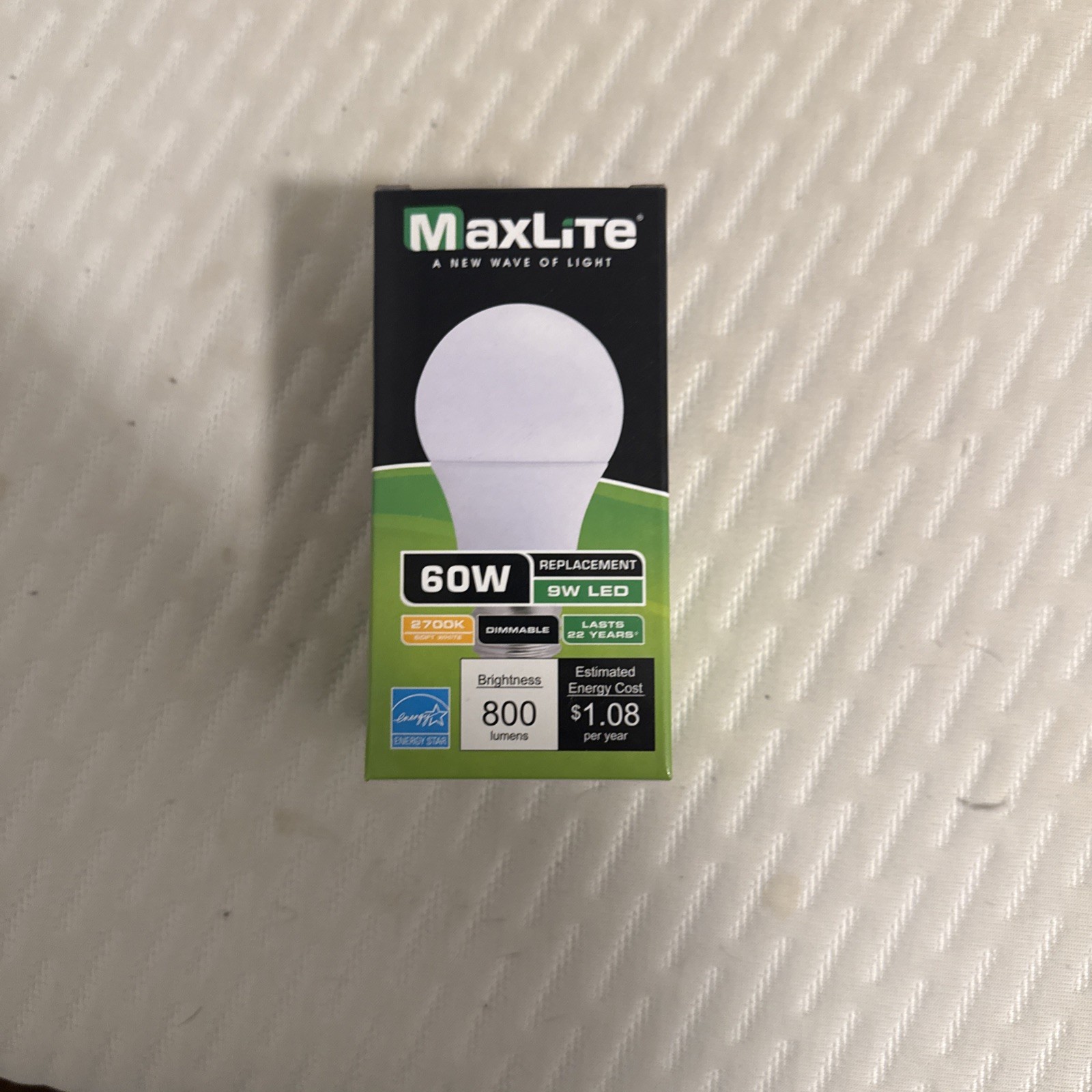1 PACK 60w Equivalent 9w MaxLite Dimmable LED Light Bulbs Soft White 800 Lumens gallery
