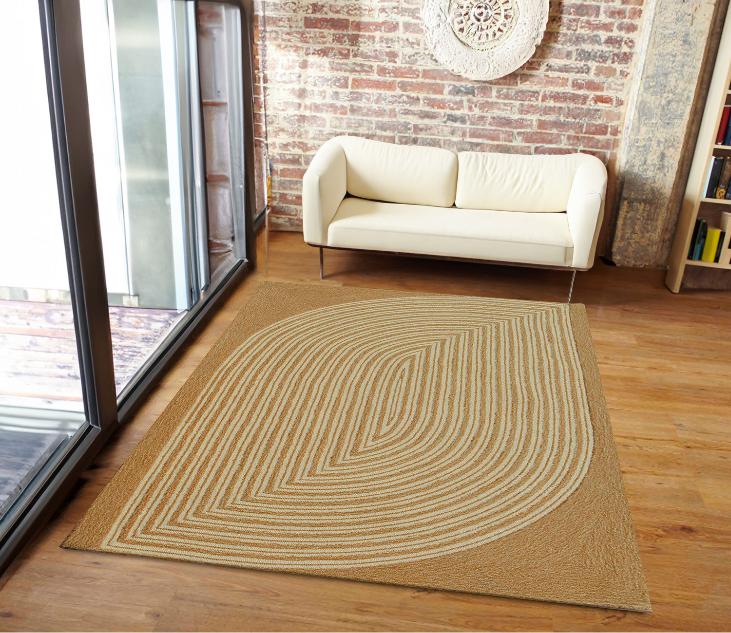 Gold Abstract Wool 9 ft x 12 ft Hand Tufted Carpet for Home and Living gallery