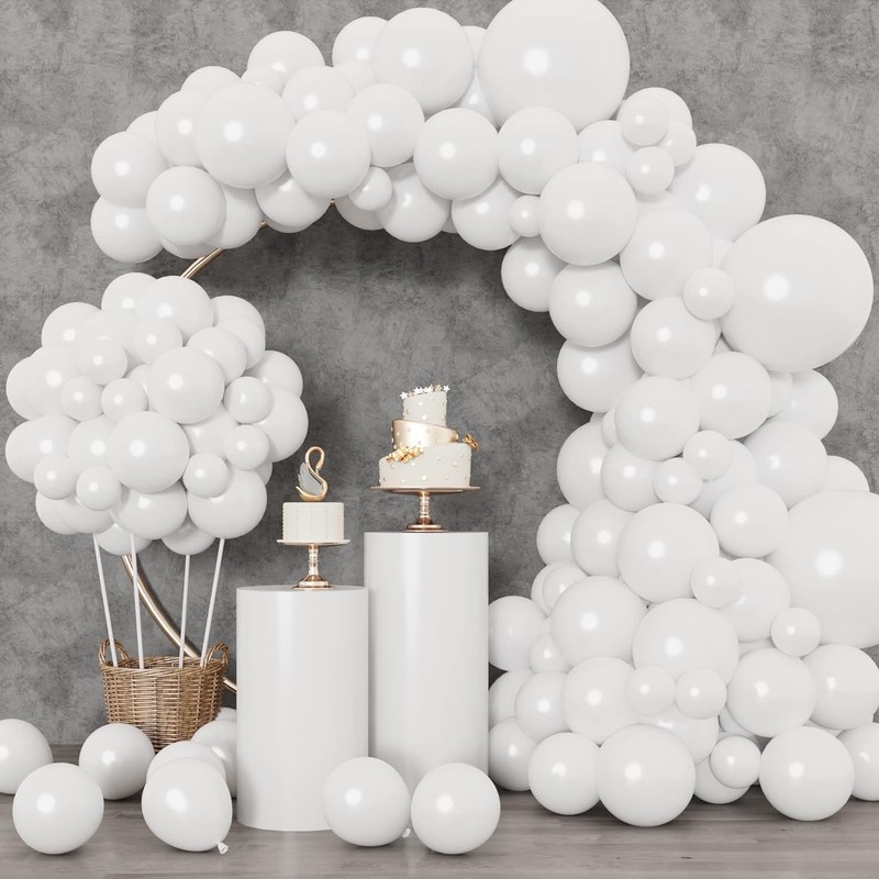 129pcs White Balloons Different Sizes 18 12 10 5 Inch for Garland Arch, Latex... gallery