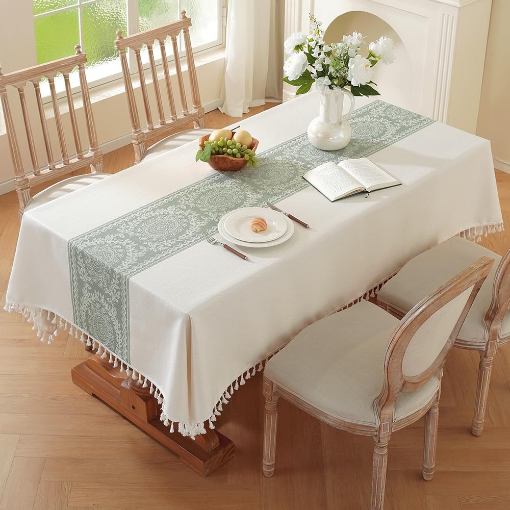 Pahajim Rectangular Cotton Linen Tablecloths Farmhouse Outdoor Table Cover
