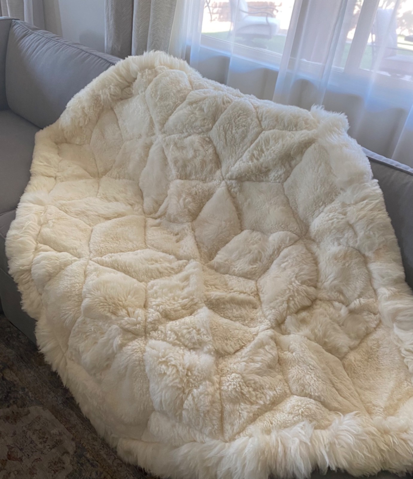 Baby Alpaca Fur Rug or Bed Throw bought in Peru. Clean/Perfect Condition gallery