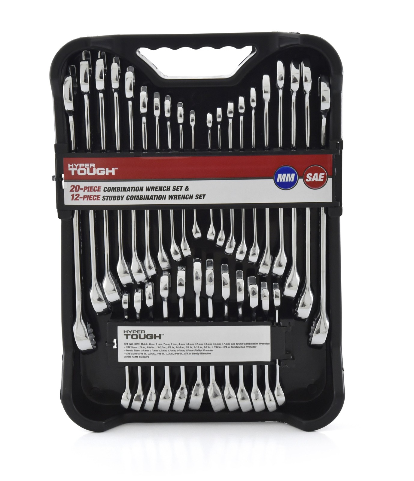 32 Piece Combination Wrench Set SAE Metric Chrome Vanadium Stubby Case Tool Kit gallery