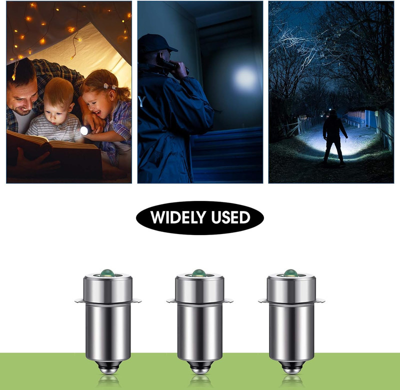 3 Pieces 3-6V LED Flashlight Bulb Replacement Bulb 3W DC3V P13.5S LED Flashlight gallery