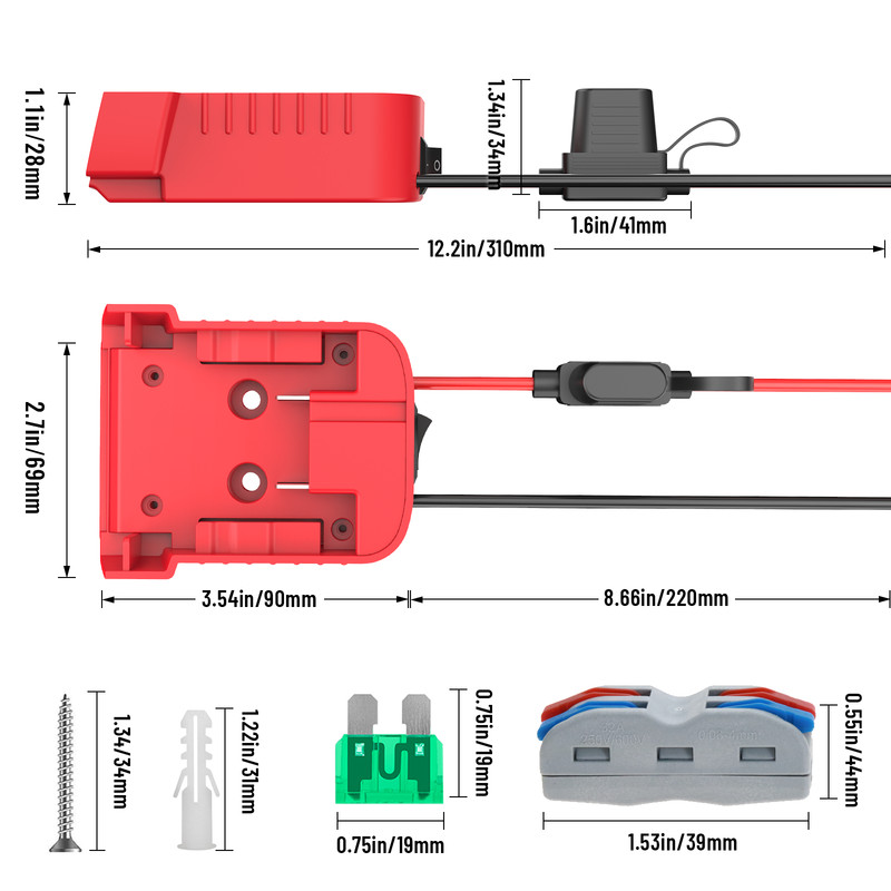 2 Pcs Power Wheel Adapter Compatible With Milwaukee 18V Battery for DIY RC Car gallery