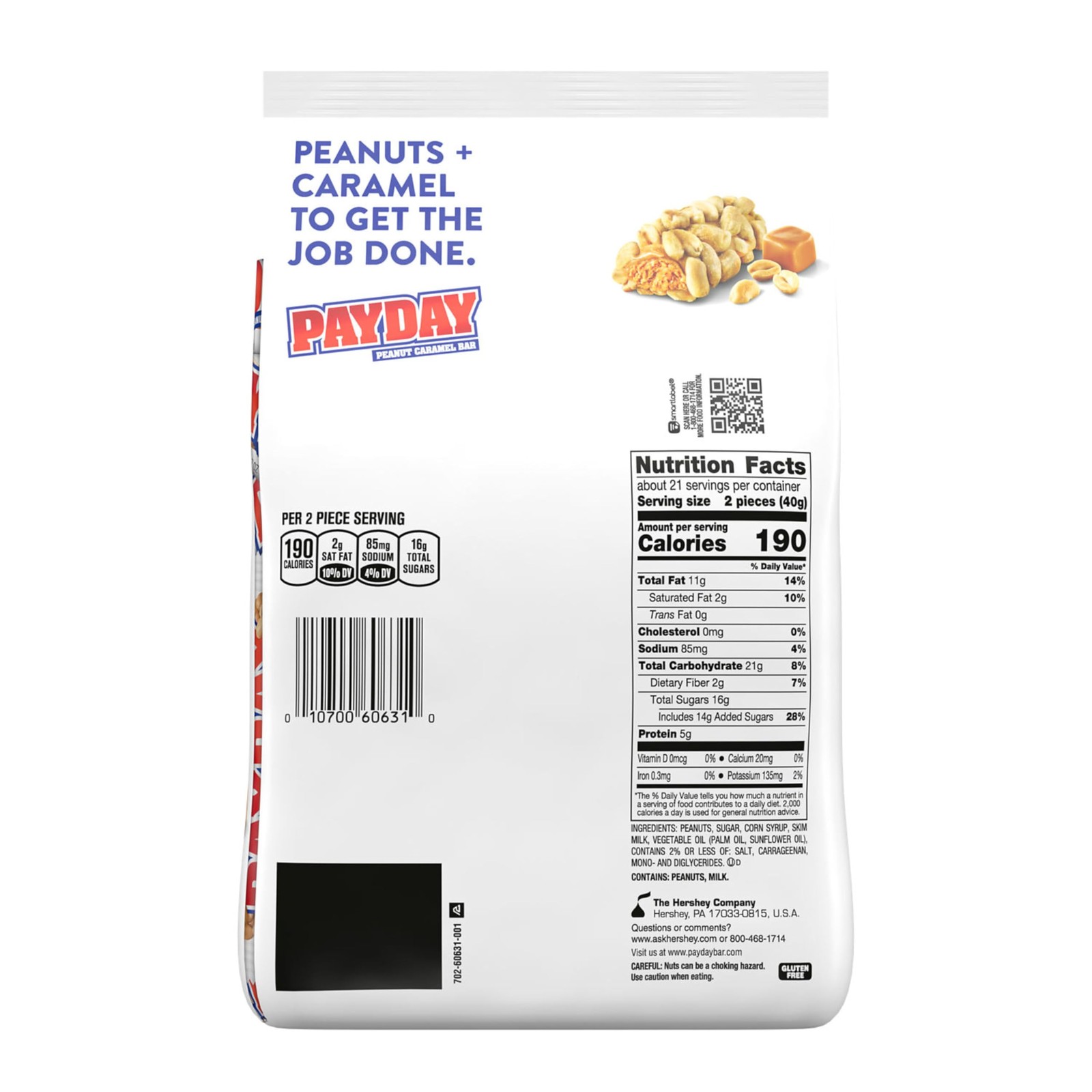 PAYDAY Peanut Caramel Snack Size, Candy Party Pack, 30.1 oz gallery