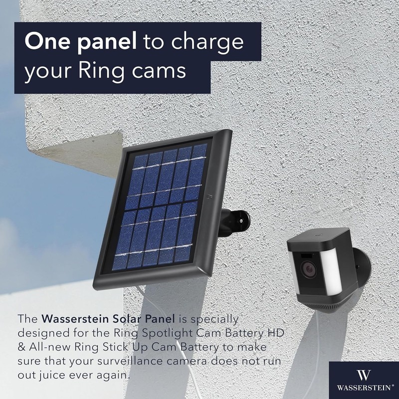 360-Degree Mounting Solar Panel for Ring Security Cameras – Easy Install, 1-Pack gallery