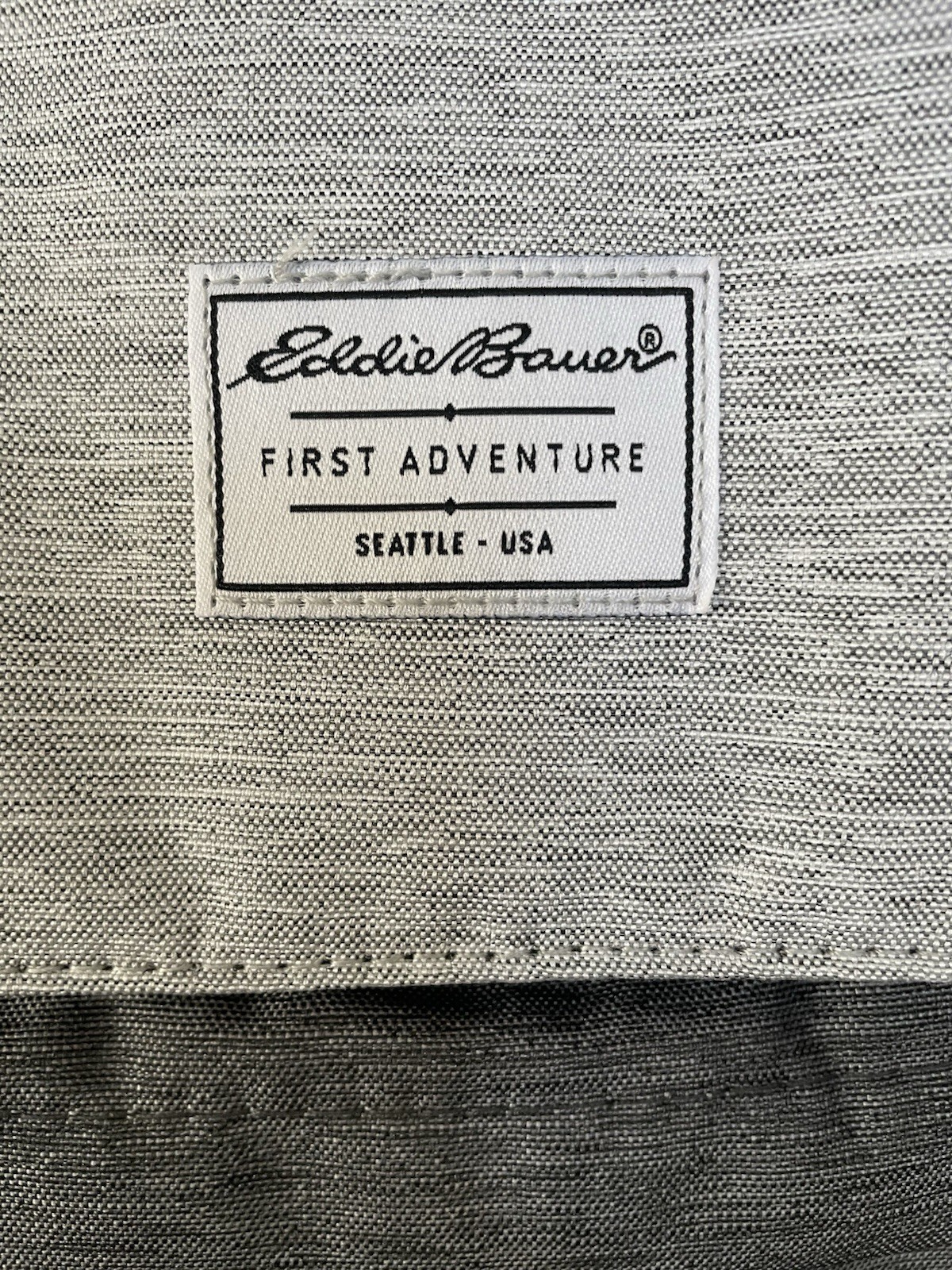 Eddie Bauer First Adventure Hiking Backpack Gray Brown Leather Trim