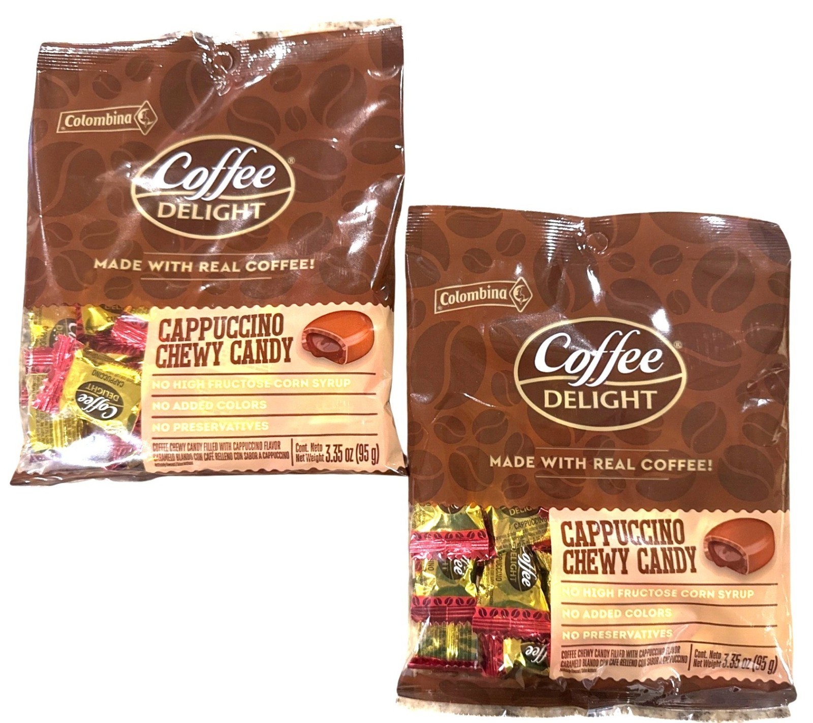 2pc 3.5 oz each Coffee Delight Cappuccino Chewy Candy w/Real Coffee Gluten-Free gallery