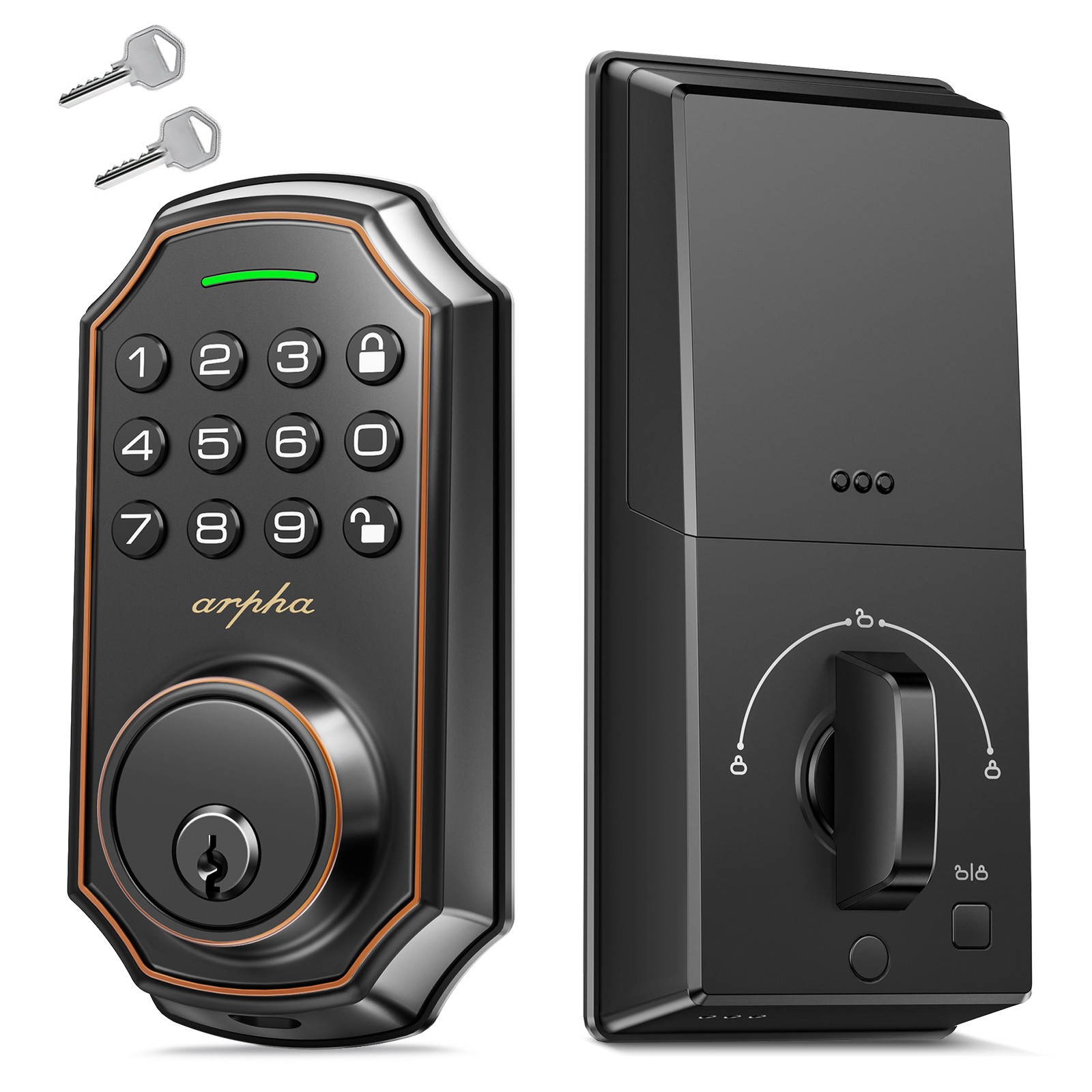 ARPHA Keyless Entry Smart Door Lock Anti-Peeping Password Keypad Auto Deadbolt gallery