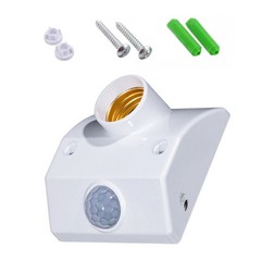 IP44 Auto Human Motion Sensor Detector Bulb Light Lamp Base Holder AC110-240V.