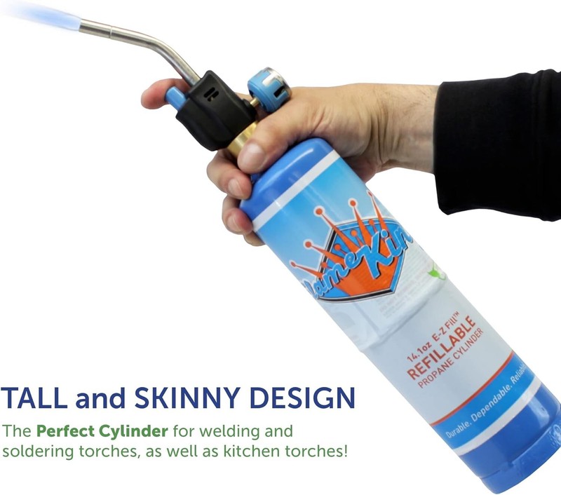 2 pack - 1 lb. Empty Propane Welding Cylinder, Reusable & DOT Compliant, 14.1 oz gallery