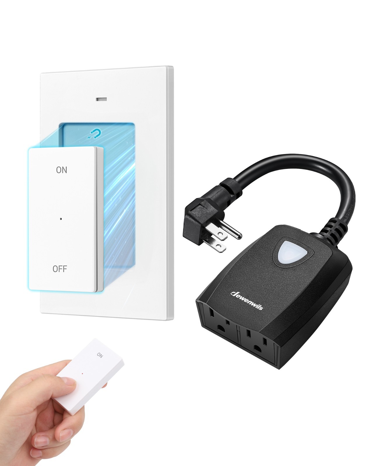 DEWENWILS Outdoor Wireless Remote Control Dual 3-Prong Outlet,15A, 7-inch Cord gallery