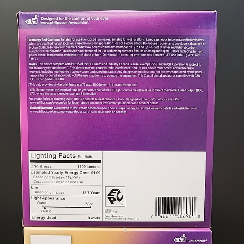 Philips Ultra Definition Warm Glow 75W Equivalent Soft White A19 Medium LED gallery