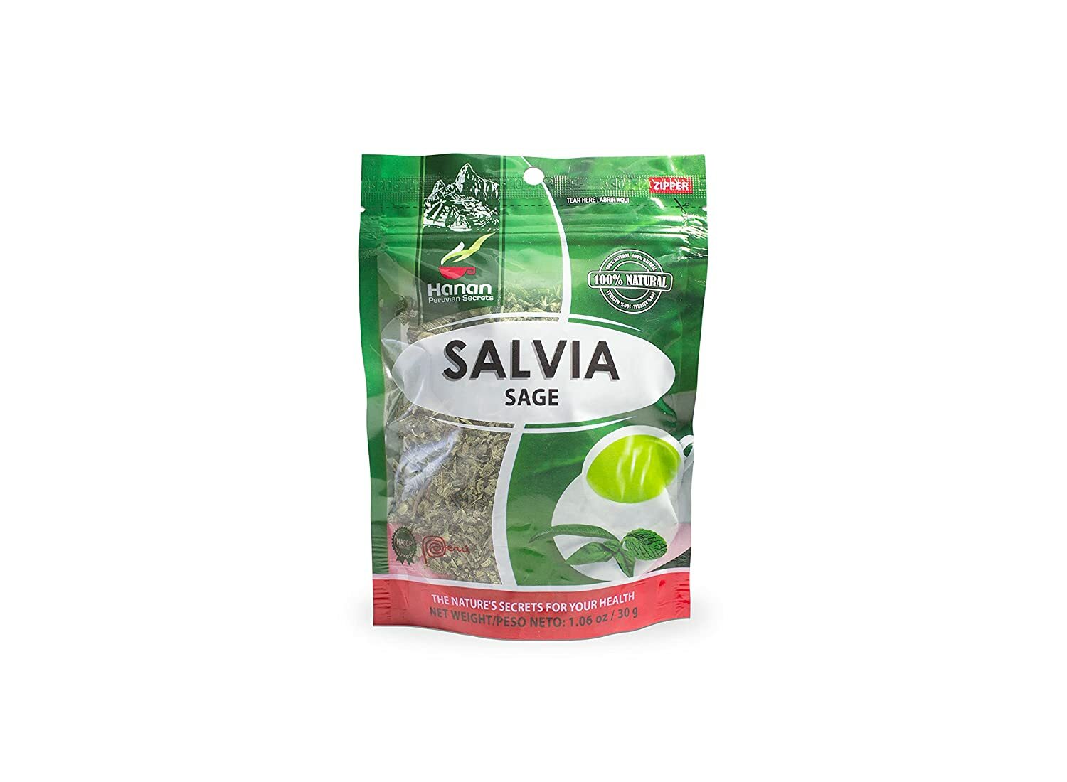Hanan Peruvian Secrets Salvia| 100% Natural Sage | 1.06oz / 30g | Supports Women gallery
