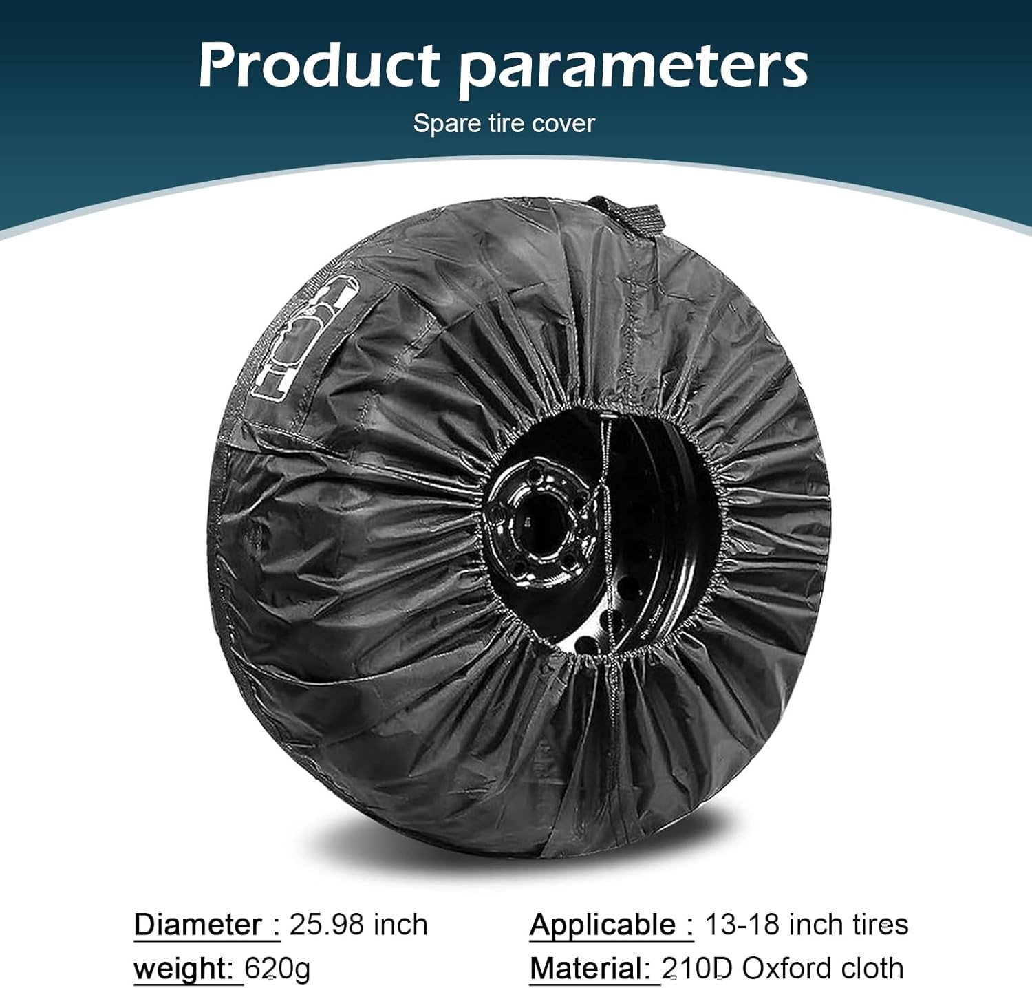 1 PC Spare Tire Cover, 190T Polyester Taffeta Spare Tire Protect Size: 1 Pc #S gallery