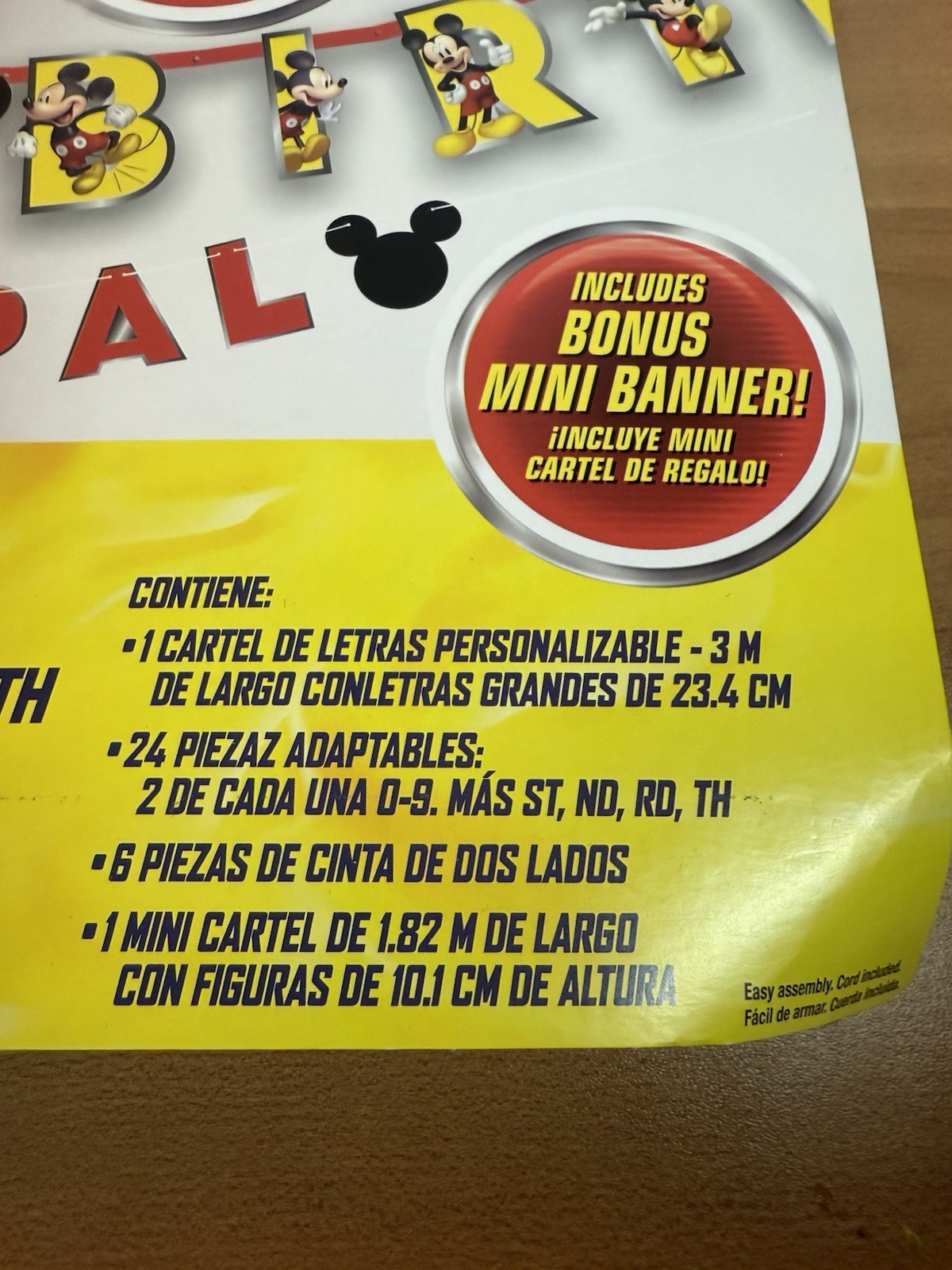 Disney Junior Mickey JUMBO Letter Banner Kit - BONUS Mini Banner - NEW SEALED gallery