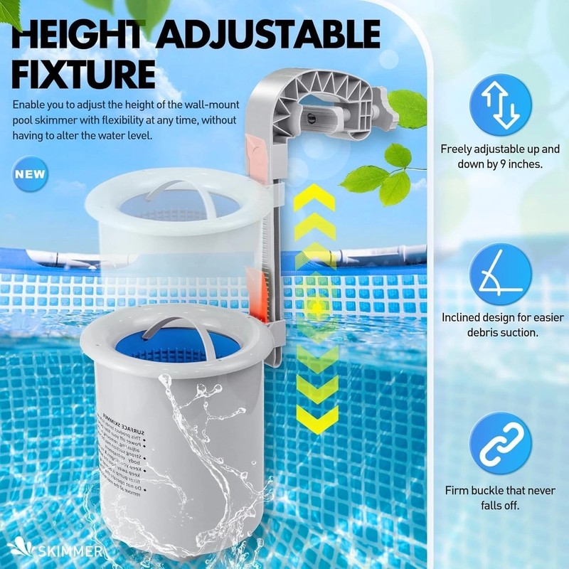 Pool Surface Skimmer Automatic Wall Mount for Above Ground Pools gallery