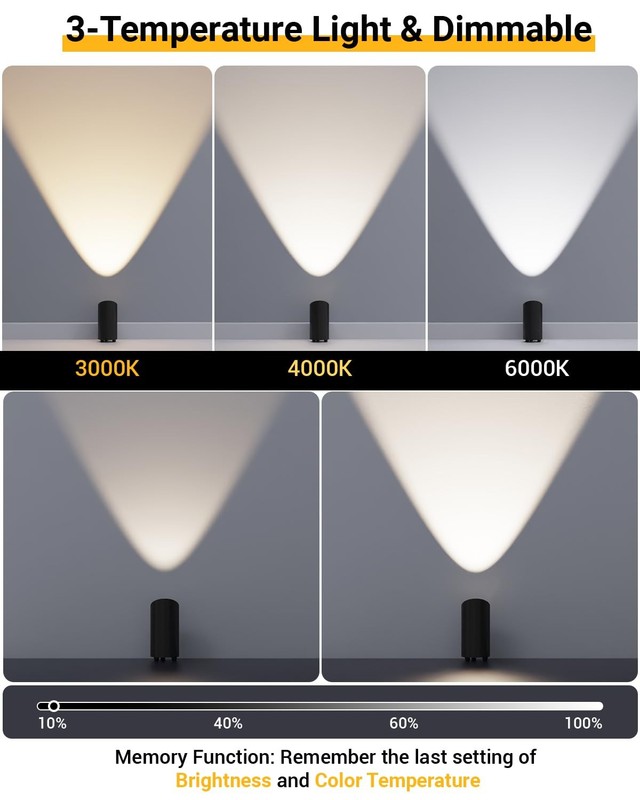 2 Pack Uplighting Indoor, LED Floor Can Lights with Remote and Timer, 3 Color... gallery