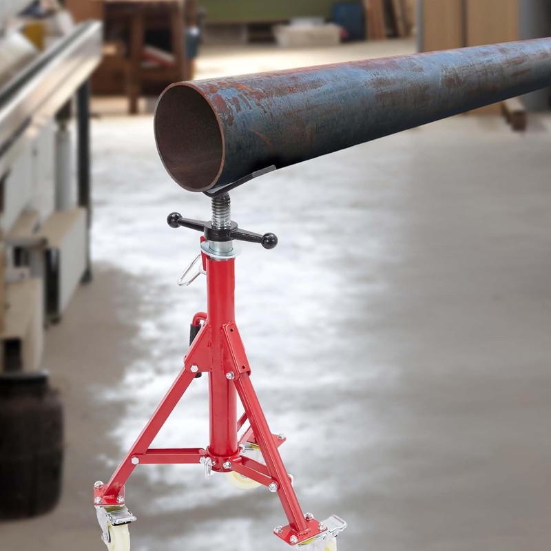 1100lbs V-Head Pipe Stand with Casters Welding Stand Adjustable Height 28-52 IN gallery