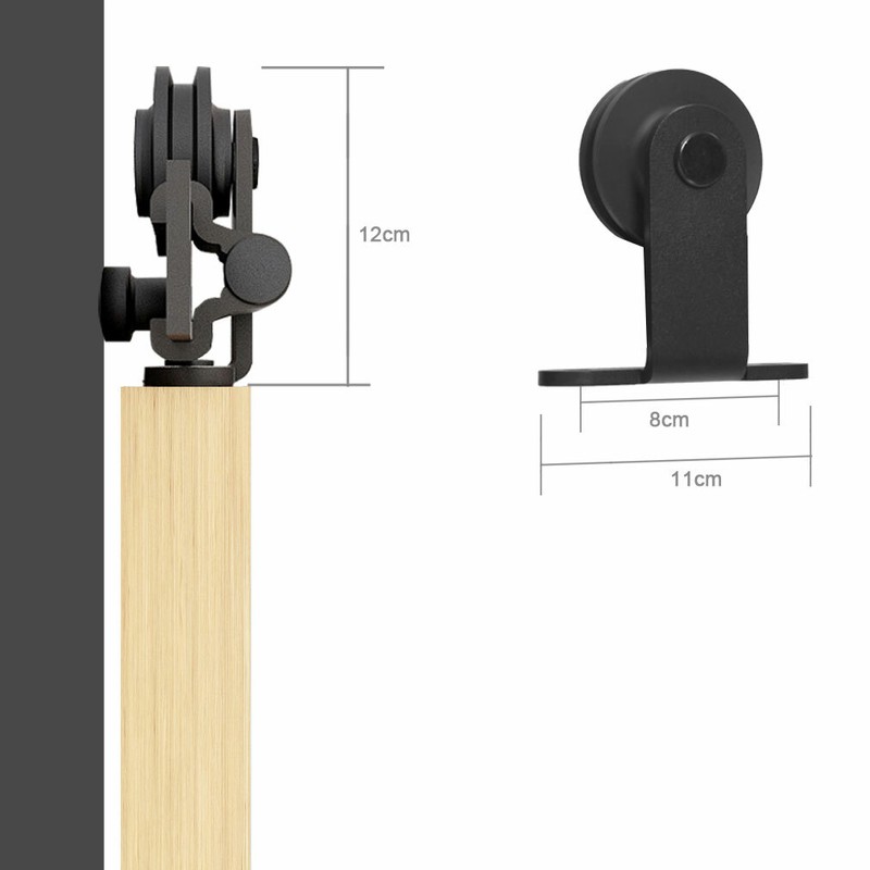 Sliding Barn Door Hardware Kit 4FT/5FT/6FT/6.6FT/7FT/8FT for Single/Double Doors gallery