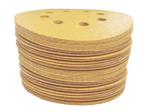 5 Inch x 8 Hole Gold Hook and Loop Grip Multi Grit Sanding Discs (50 Pack, 5 gallery