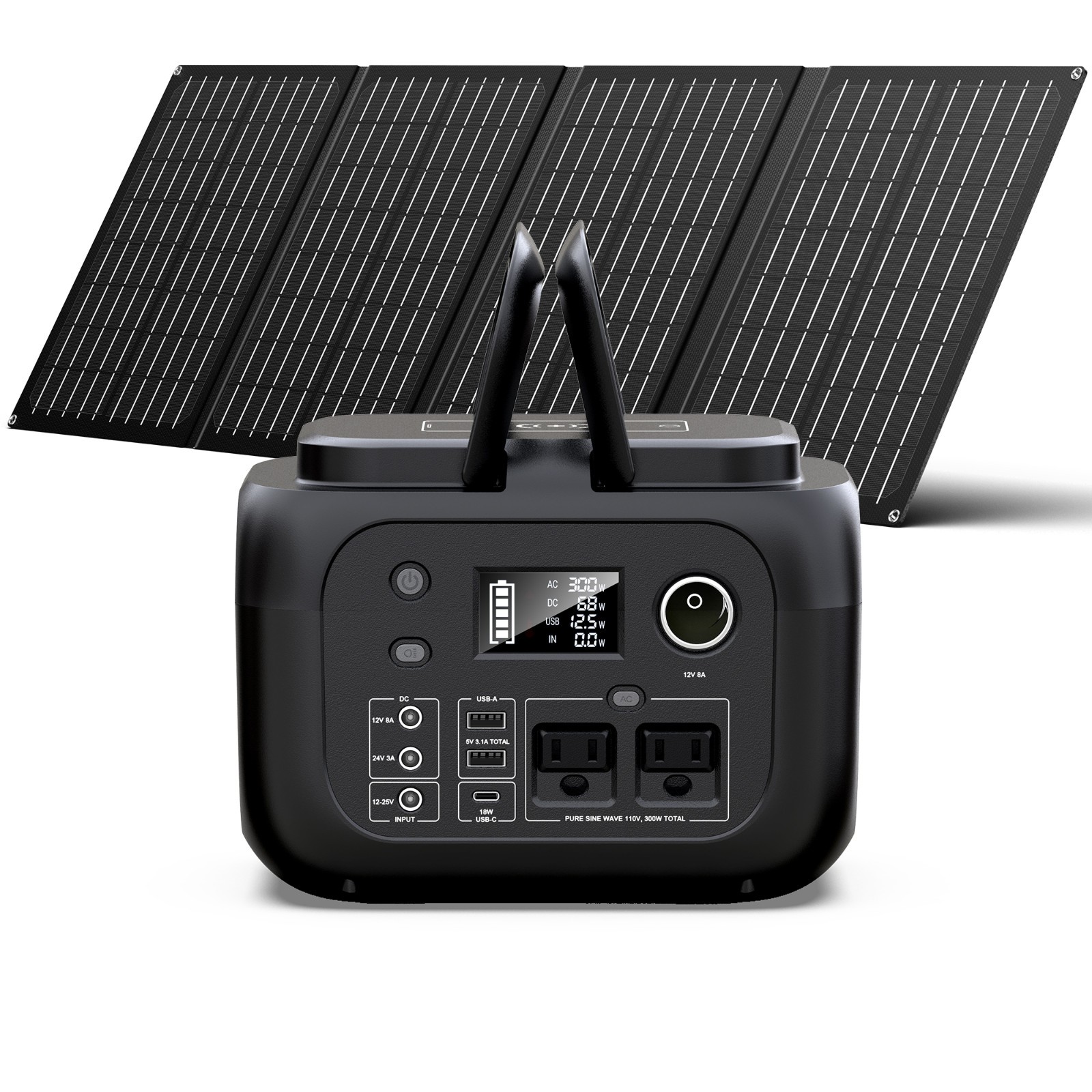 300W Portable Power Station 260Wh Battery Bank Fast Charging & 40W Solar Panel gallery