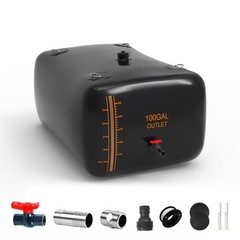100 Gallon Water Bladder, 1000D PVC Foldable Portable Water Tank, Black Large…
