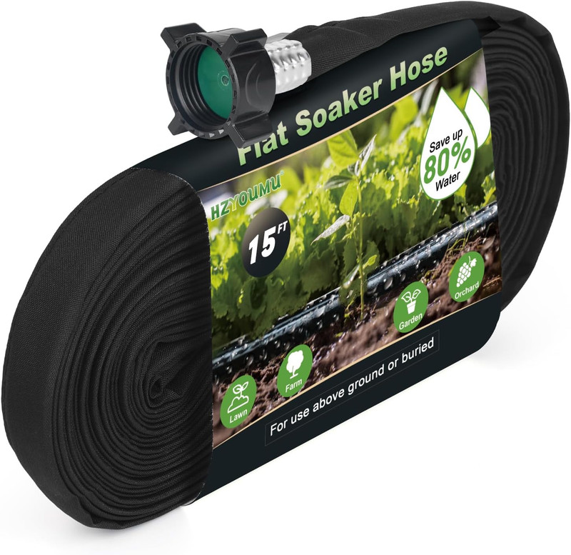 Flat Soaker Hose 15FT for Efficient Watering Tree - Durable Double Layer Design gallery