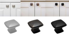 Square Knobs Modern Handle Pull Kitchen/Bathroom Cabinet Hardware Brushed KPT
