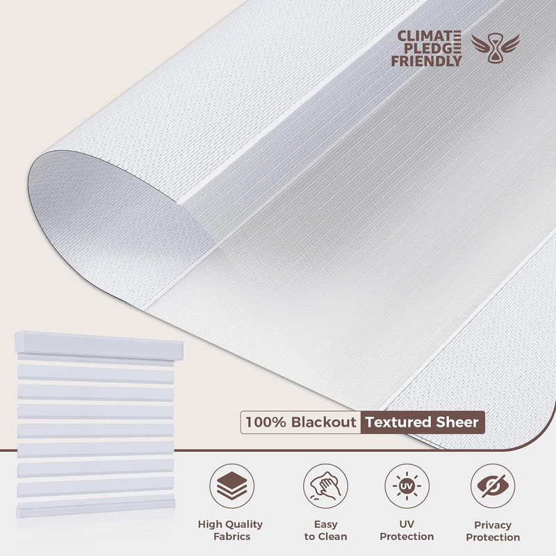 Cordless Zebra Blinds - Dual Layer Blackout, 35" W X 72" H gallery