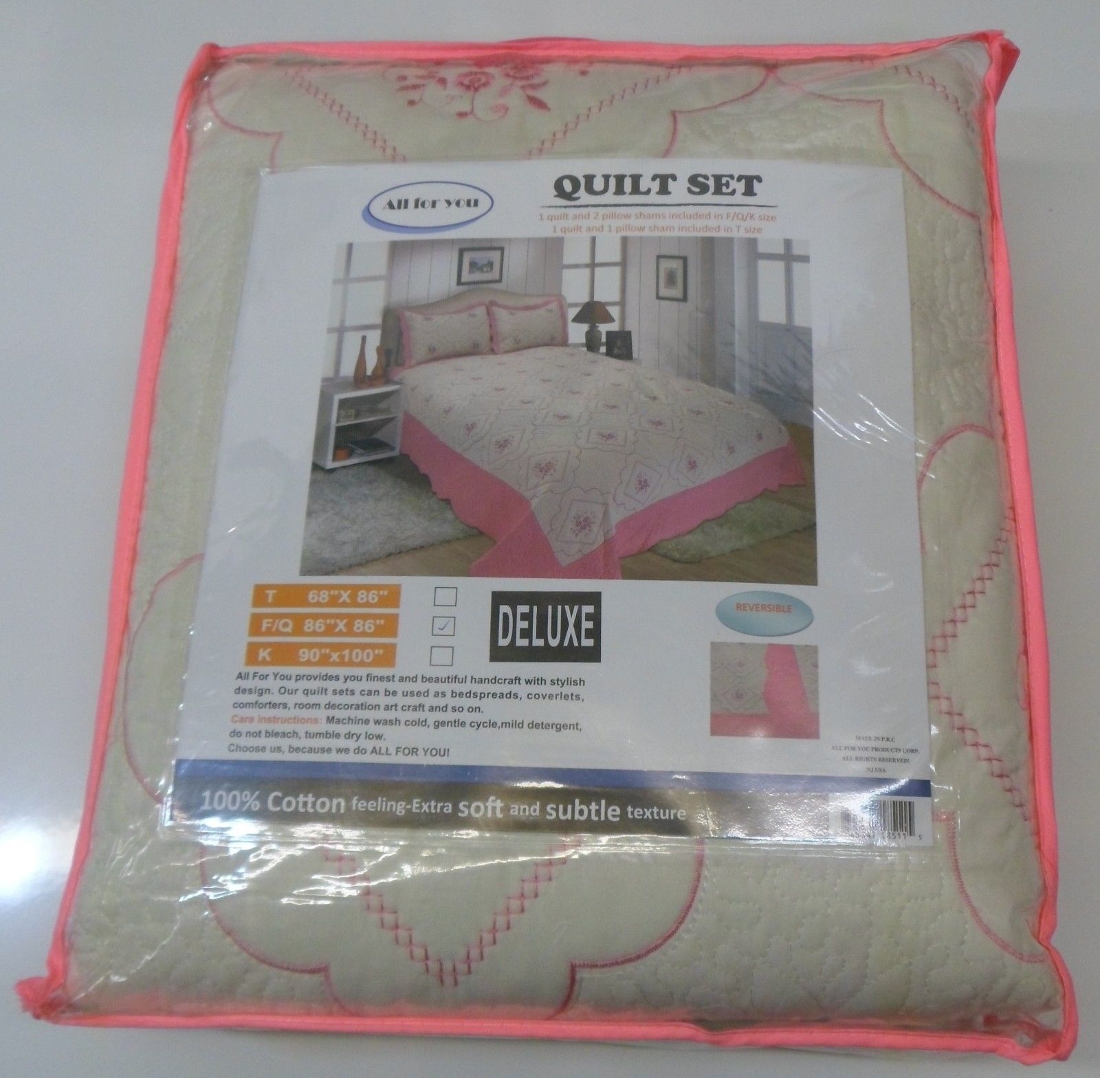 100% Microfiber Twin Size Embroidered Floral design Quilt 2 PCS set # 510-47 gallery