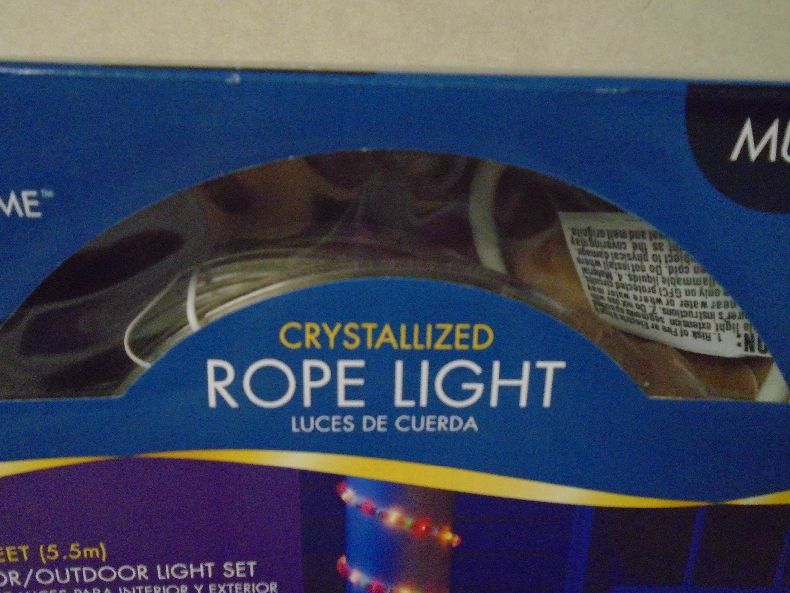 Holiday Time 18' Ft Crystallized Rope Light Multi Color New in box gallery