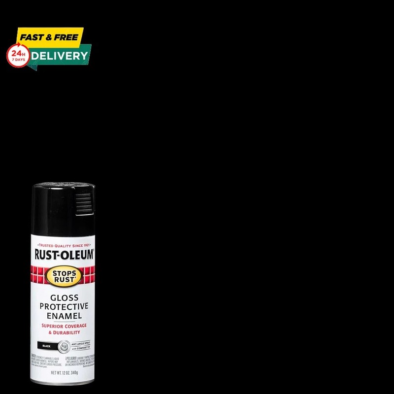 Rust-Oleum 7779830-6PK Stops Rust Spray Paint, 12 Oz, Gloss Black, 6 Pack gallery