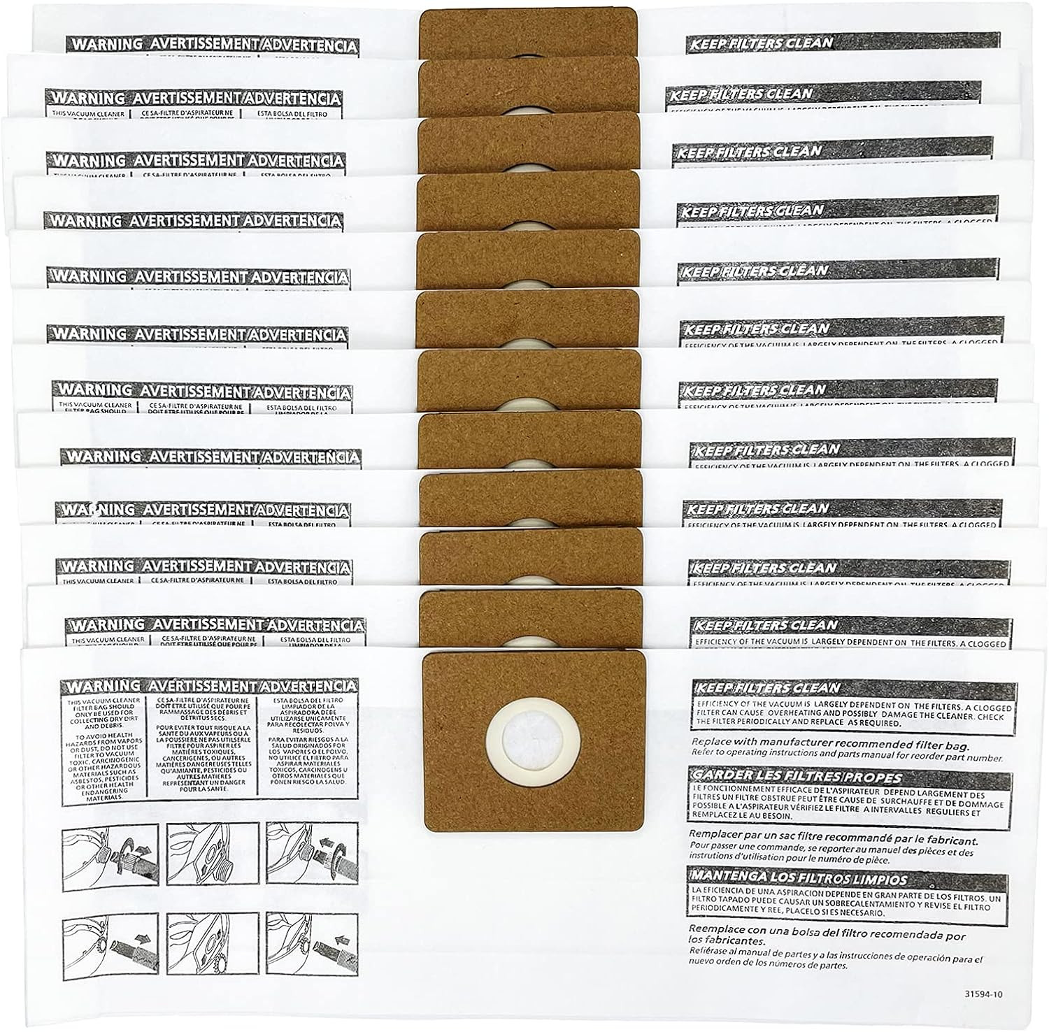 12 Pack 90668 Type B Filter Bags with Vac 2-2.5 Gallon Dust Collection Filter... gallery