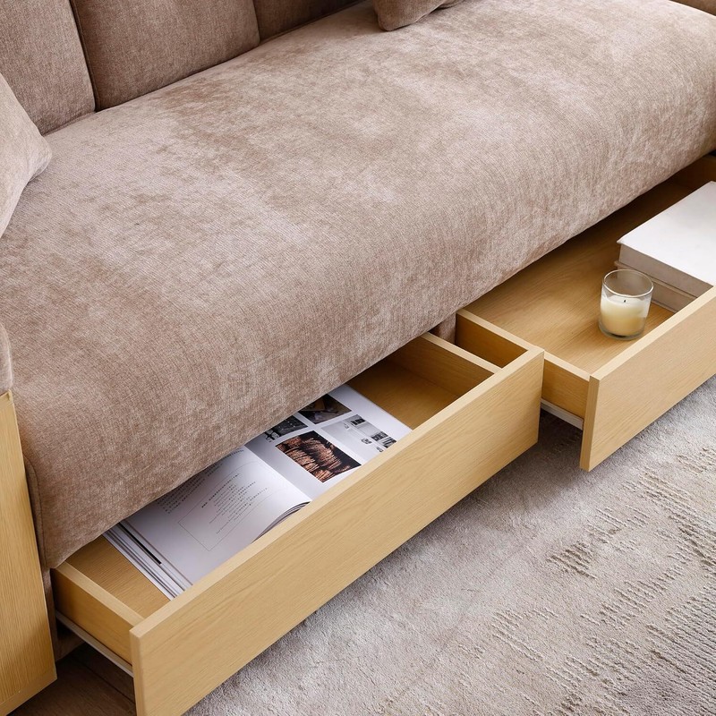 Multi-Functional Sofa Sleeper with Storage Ottoman and Two Pull Out Drawer gallery