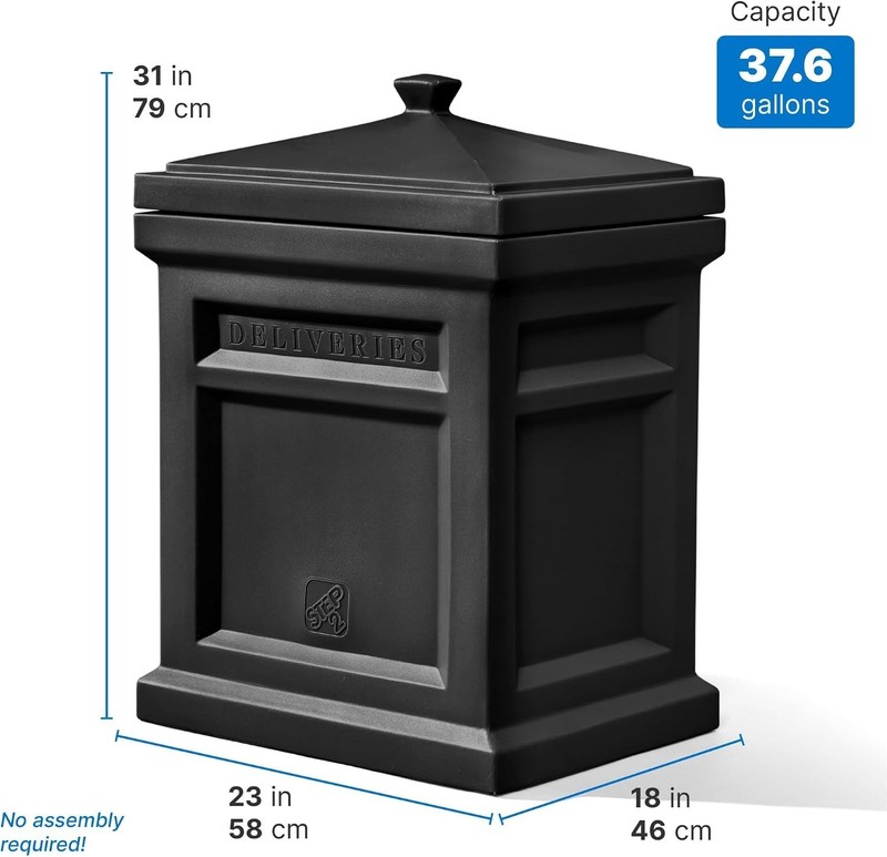 Express Parcel Delivery Box, Large Outdoor Package Bin with Lid, Weather-Resi... gallery
