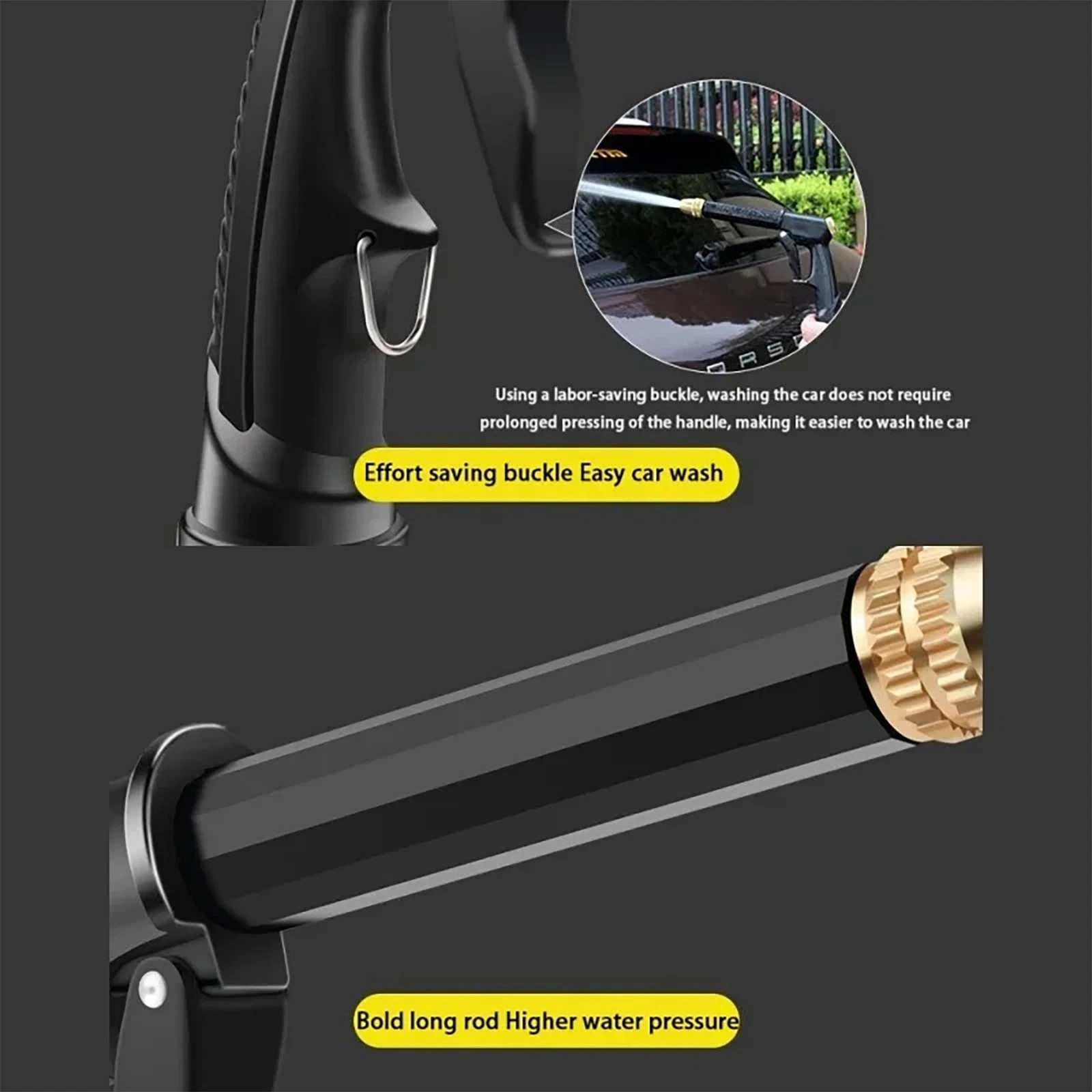 High Pressure Adjustable Garden Hose Spray Gun Nozzle for Car Wash / Watering gallery