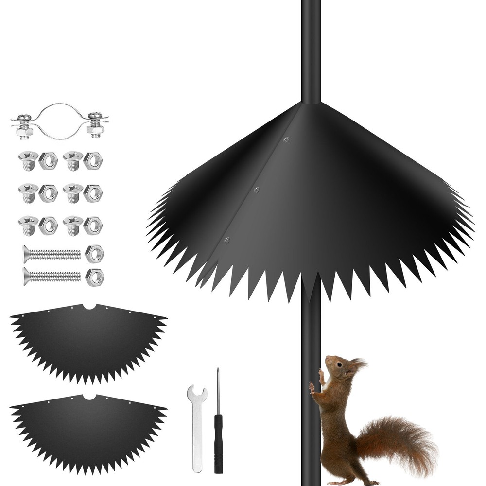 Anti-Rust Wrap Around Squirrel Baffles Protect Bird Feeder from Raccoon Squirrel