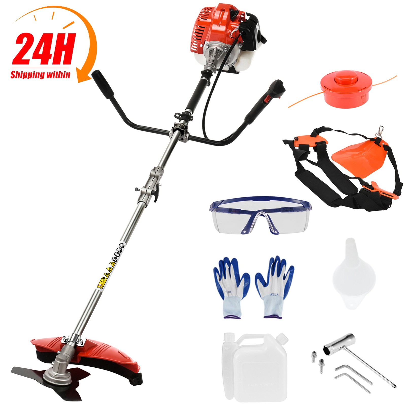 52CC 2-Stroke Gas String Trimmer & Brush Cutter Straight Shaft Weed Eater Multi gallery